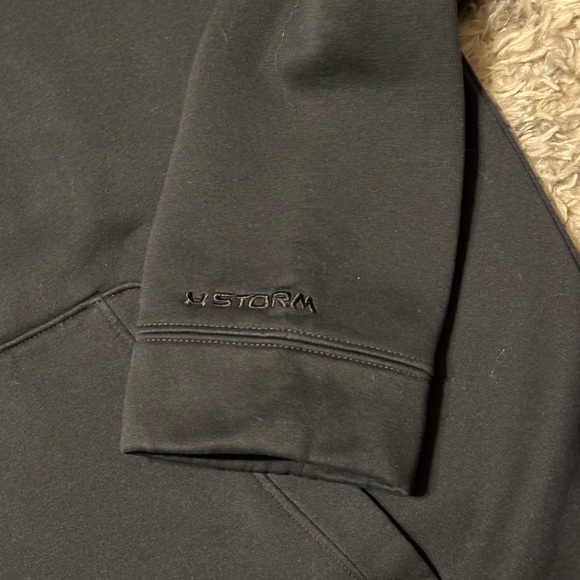 Mens Under Armour Black Green/Gray Hooded Sweatshirt Loose Fit Storm Size XL - Picture 4 of 13